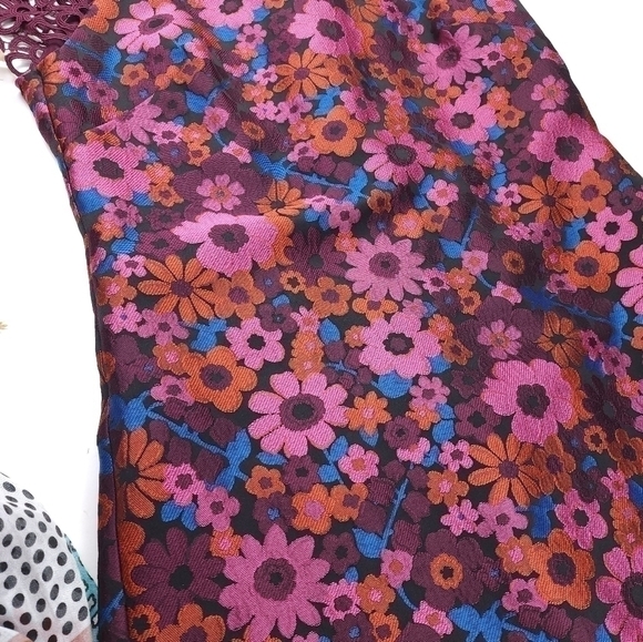 Trina Turk Pink Floral Lace Cap Sleeve Dress Sz 4 - Picture 5 of 15